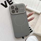 Liquid Silicone Magnetic Charging Glass Lens Protect Cover for iPhone