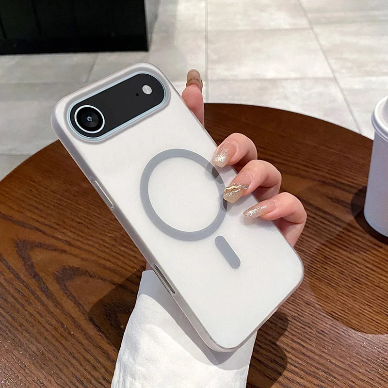 Slim Matte Clear PC Translucent Magnetic Magsafe Case for iPhone