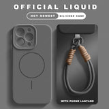 Liquid Silicone Lanyard Magnetic Phone Case For iPhone