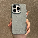 Leather Business Lichee Pattern Phone Case For iPhone