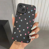 Colorful Small Love Heart Silicone Shockproof Soft Phone Case for iPhone