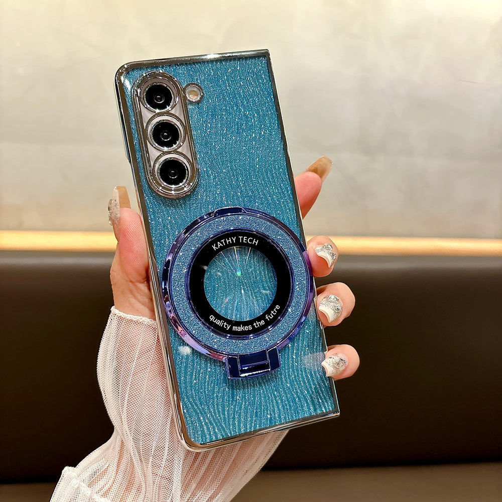 Ring Electroplate Sparkling Magnetic Phone Case for Samsung