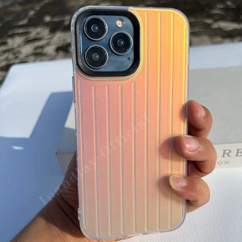 Hard 3D Stripe Laser Case For iPhone