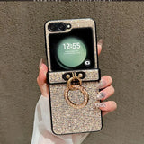 Luxury Bling Rhinestone Ring Holder Case for Samsung Z Flip