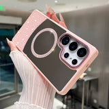 Glitter Diamond Magnetic Mirror Case For Samsung
