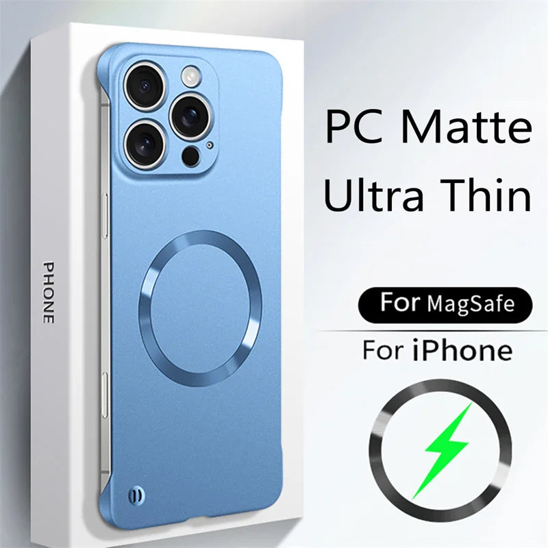 Magsafe Thin Matte  Frameless Magnetic Wireless Charging Case for iPhone