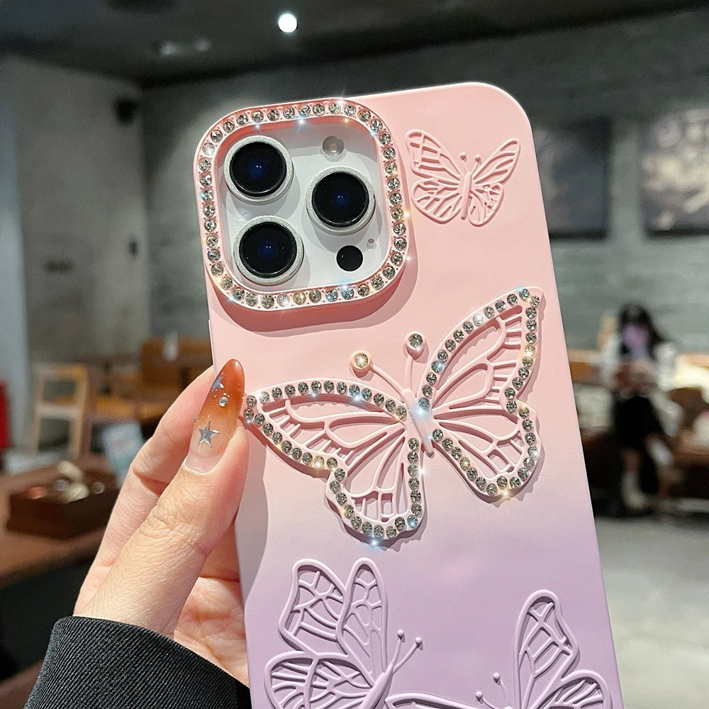 Luxury Gradient Color Butterfly Case for iPhone