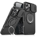 Luxury Armor Magnetic Bracket Slide Camera Protection Case For iPhone