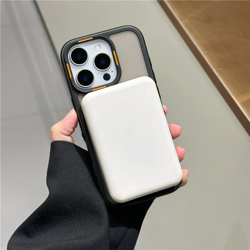 Luxury Matte Breathable Mesh Magnetic Phone Case For iPhone