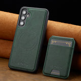 2-in-1 Magnetic Charging Leather Wallet Case for Samsung