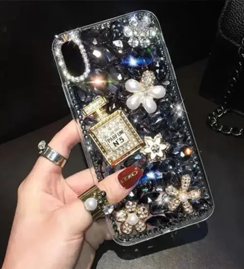 Luxury Sparkling perfume Bottle Diamond Case For iPhone