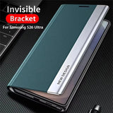 Luxury Leather Flip Stand Case For Samsung