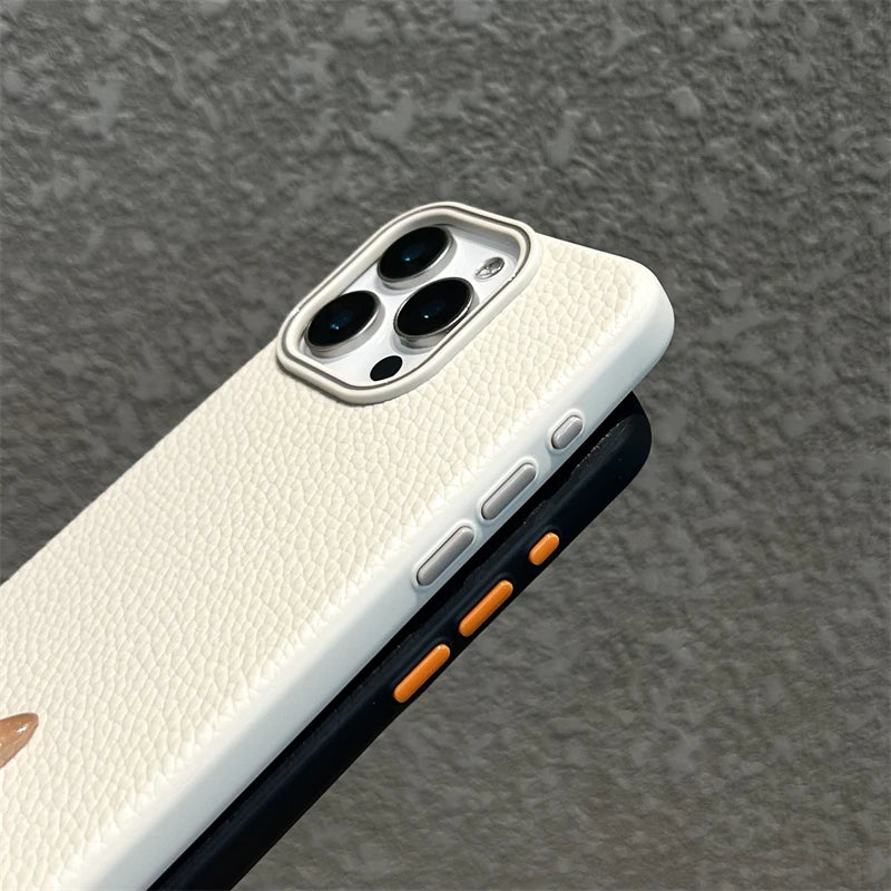 Leather Business Lichee Pattern Phone Case For iPhone