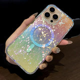 Luxury Diamond Sequin Transparent Magnetic Case For iPhone