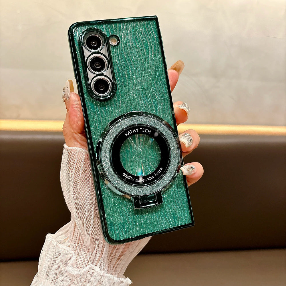Ring Electroplate Sparkling Magnetic Phone Case for Samsung