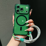 Hanging Strap Magnetic Four Corners Anti-Drop Phone Case For iPhone