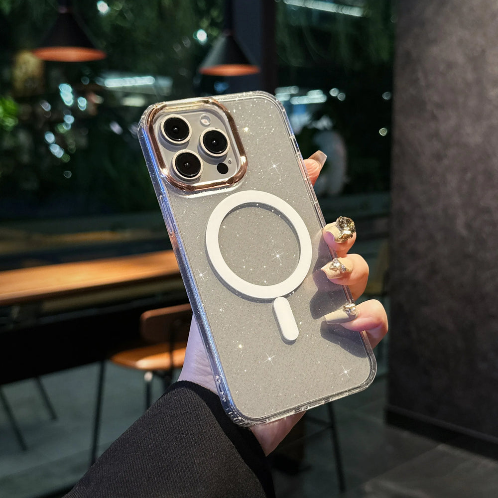 Luxury Plating Glitter Magnetic Phone Case For iPhone