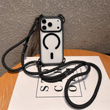 Crossbody Lanyard Magnetic Shockproof Clear Case For iPhone