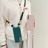 Shoulder Crossbody Lanyard Neck Rope Silicone Cover Case for Samsung