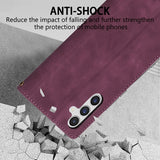 Leather Wallet Card Framework Magnetic Flip Phone Case for Samsung