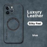 Luxury Leather For Magnetic Wireless Charge Case For iPhone