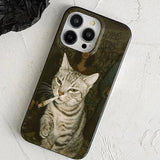 Fashion Kitten Smoking Pattern Soft Phone Case For iPhone