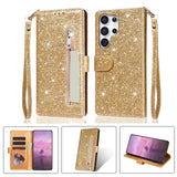 Fashion Glitter Wallet Card Slots Flip Leather Case for Samsung