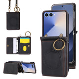 Leather Magnetic Crossbody Wallet Case for Samsung Z Flip