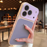 Litchi Leather Lens Protector Shockproof Case for iPhone
