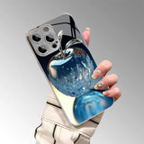 Crystal Apple Pattern Plated Glass Case for iPhone