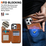 Magnetic RFID Blocking Wallet Leather Case for iPhone