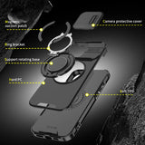 Luxury Armor Magnetic Bracket Slide Camera Protection Case For iPhone