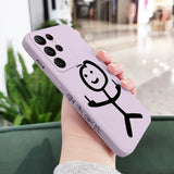 Creative Stick Figure Design Liquid Silicone Case for Samsung