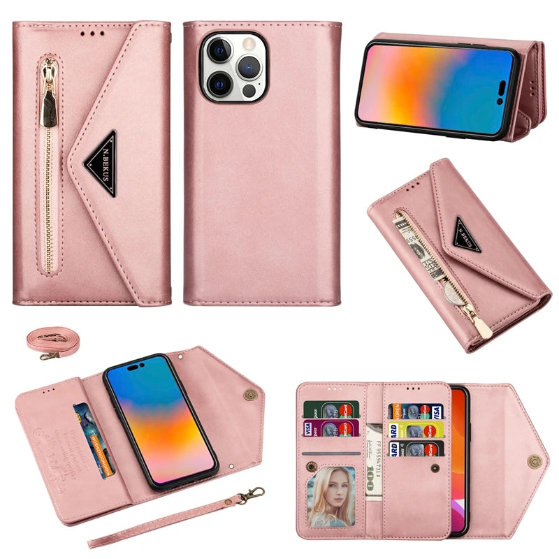 Wallet Multi Function Leather Case For iPhone