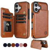 Magnetic RFID Blocking Wallet Leather Case for iPhone