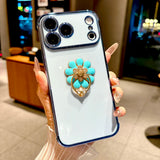 Luxury Electroplated Flower Ring Case for iPhone