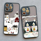 Rural Building Snow Scenery Shockproof Phone Case For iPhone