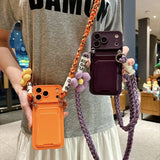 Cute 3D Flower Crossbody Wallet Silicone Case for iPhone
