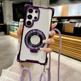 Crossbody Necklace Lanyard Magnetic Stand Phone Case for Samsung