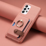 Leather with Card Holder Ring Wallet Case for Samsung