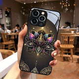 Gold Lotus Glass Case for iPhone