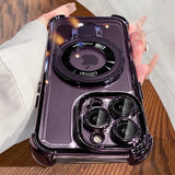 Luxury Shockproof Plating Bracket Magnetic Phone Case for iPhone