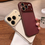 Litchi Leather Lens Protector Shockproof Case for iPhone