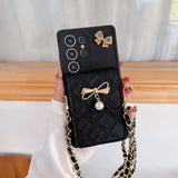 3D Bowknot Crossbody Card Holder Wallet Phone Case For Samsung