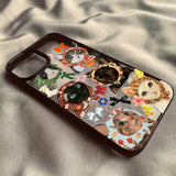Colorful Cat Design Clear Anti-fall Hard Phone Case For iPhone