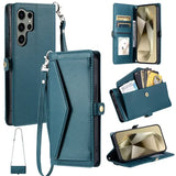 Leather Long Lanyard Wallet Flip Case for Samsung
