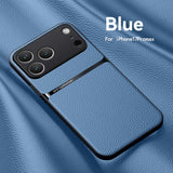 Luxury Leather Magnetic Shockproof Case For iPhone