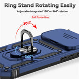 Camera Lens Protector Magnetic Ring Stand Case For iPhone