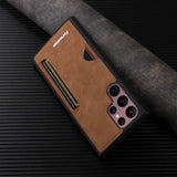 Retro Leather Wallet Card Holder Phone Case for Samsung