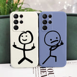 Creative Stick Figure Design Liquid Silicone Case for Samsung